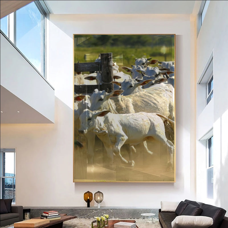 Quadro Gado Nelore No Curral