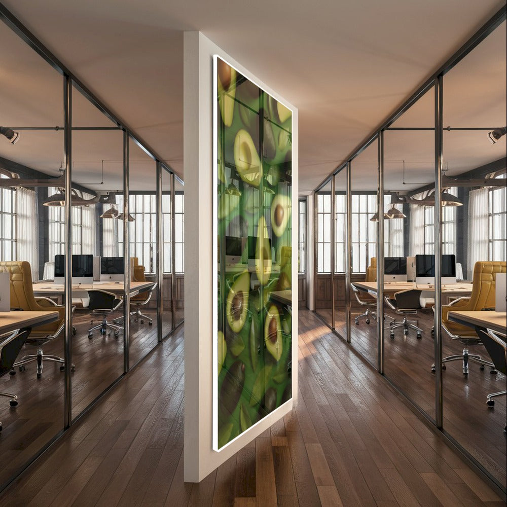 Quadro Abacates E Folhas No Fundo Verde