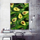 Quadro Abacates E Folhas No Fundo Verde