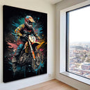 Quadro Motocross Estilo Abstrato