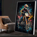 Quadro Motocross Estilo Abstrato