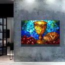 Quadro Cálice Da Santa Comunhão Vinho e Pão