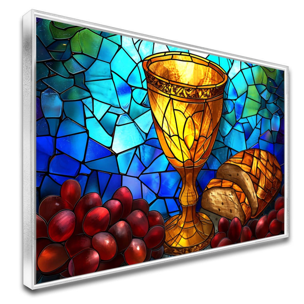 Quadro Cálice Da Santa Comunhão Vinho e Pão