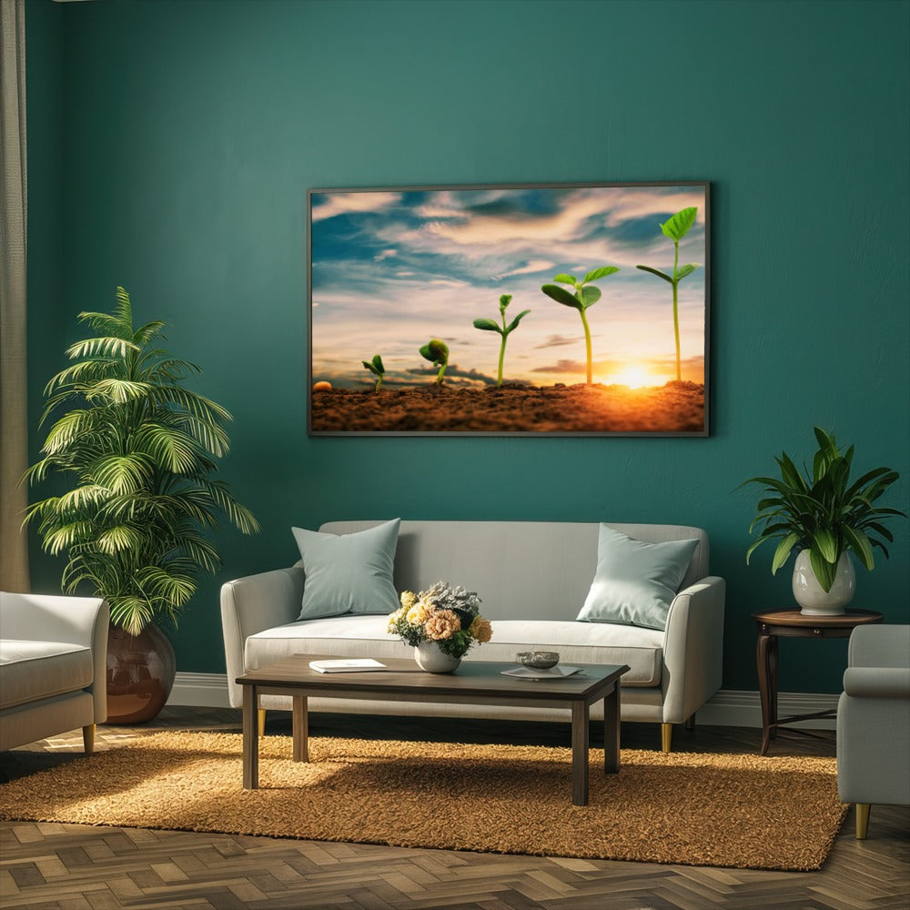 Quadro Pés De Soja Nascendo