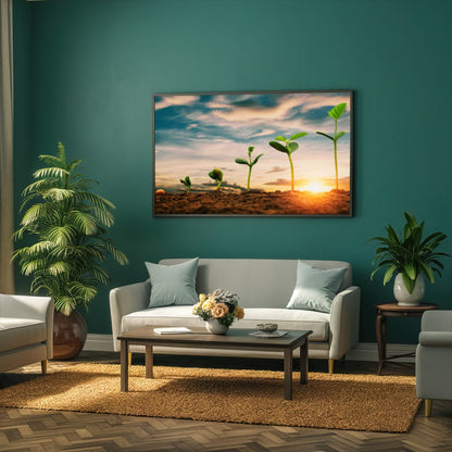 Quadro Pés De Soja Nascendo