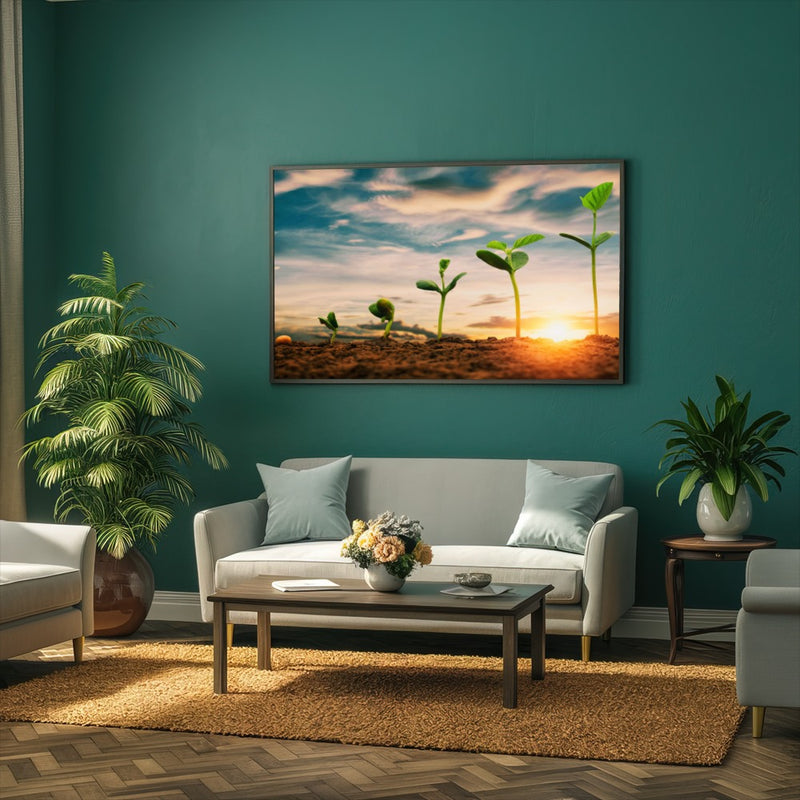 Quadro Pés De Soja Nascendo