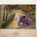 Quadro Vô E Neto Andando De Trator