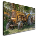 Quadro Pintura Trator Antigo Amarelo