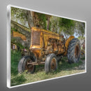 Quadro Pintura Trator Antigo Amarelo