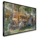 Quadro Pintura Trator Antigo Amarelo