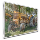 Quadro Pintura Trator Antigo Amarelo