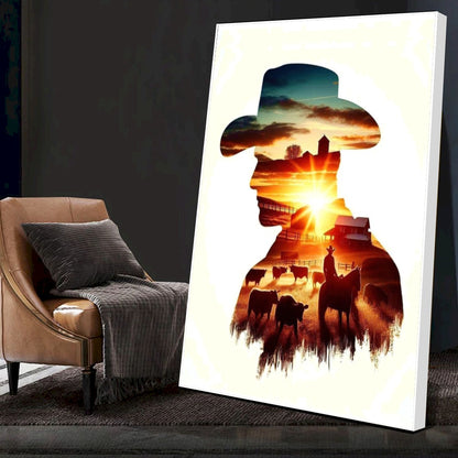 Homem Com Os Pensamentos E Alma No Campo