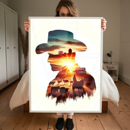 Homem Com Os Pensamentos E Alma No Campo