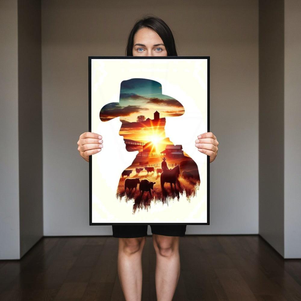 Homem Com Os Pensamentos E Alma No Campo