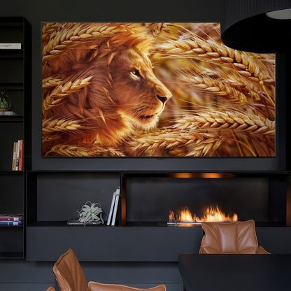Quadro Leão De Trigo