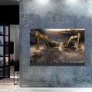 Quadro Duas Dragas Amarelas