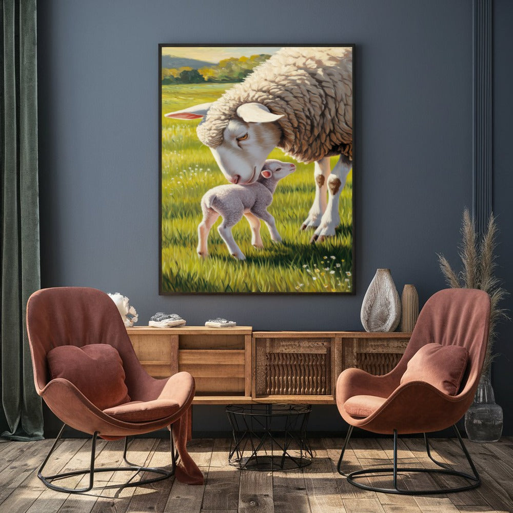 Quadro Ovelha E Filhote
