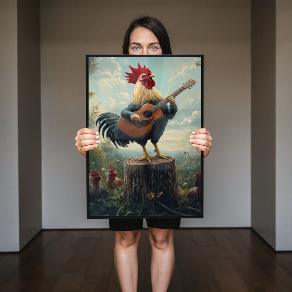 Quadro galo violeiro em arte rural – Agro Quadros