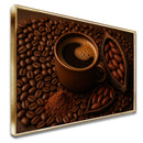 Quadro Xícara E Grãos De Café Com Cacau