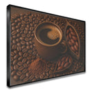 Quadro Xícara E Grãos De Café Com Cacau