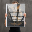 Quadro Boi Vaca E Terneiros Art Low Poly