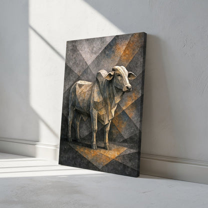 Quadro Boi Arte Estilo Low Poly