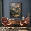 Quadro Boi Arte Estilo Low Poly