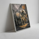 Quadro Boi Arte Estilo Low Poly