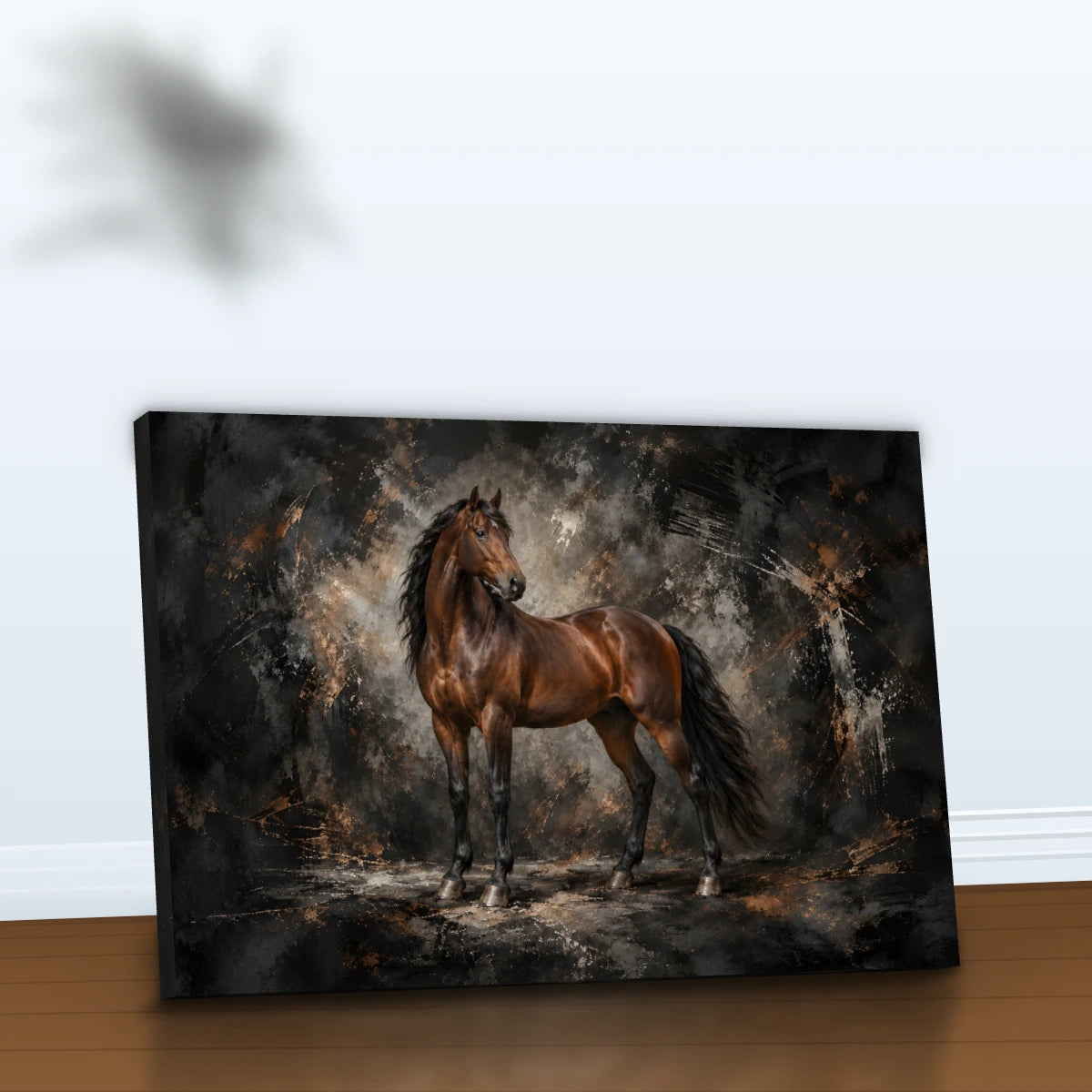 Quadro Sala Cavalo Marrom Luxury