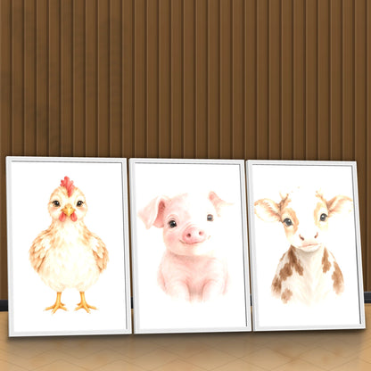 Quadro Trio Cozinha Pintinho Aquarela