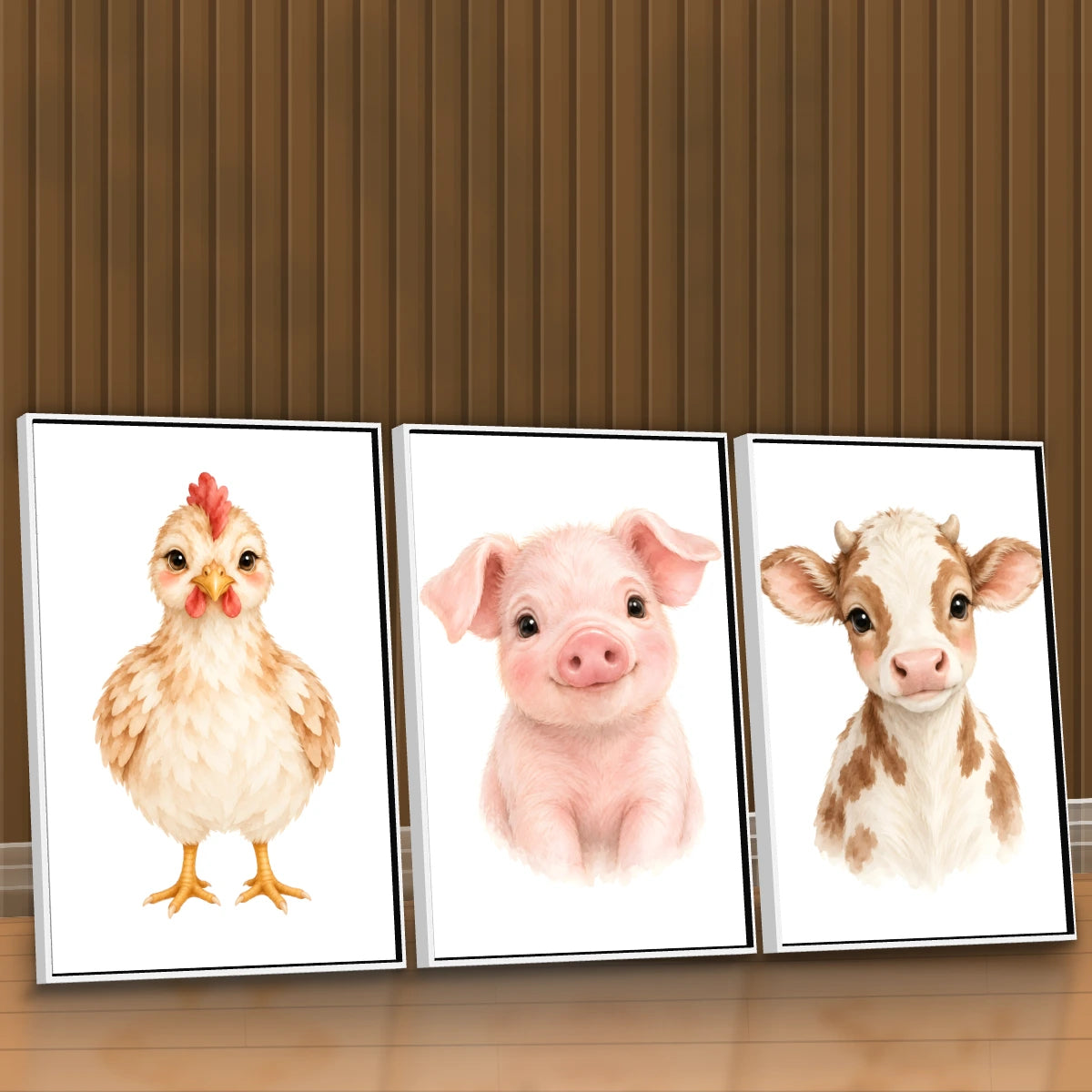 Quadro Trio Cozinha Pintinho Aquarela