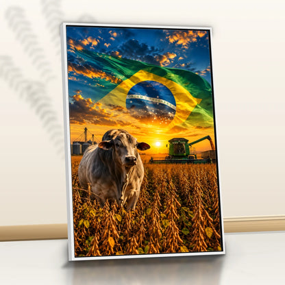 Quadro Sala Agro Brasil Bandeira