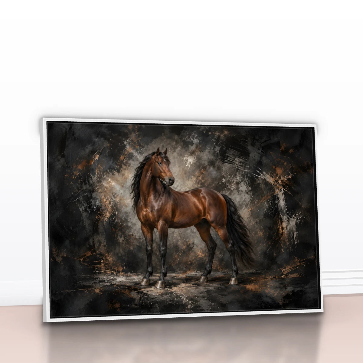 Quadro Sala Cavalo Marrom Luxury