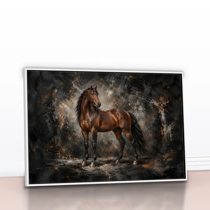 Quadro Sala Cavalo Marrom Luxury