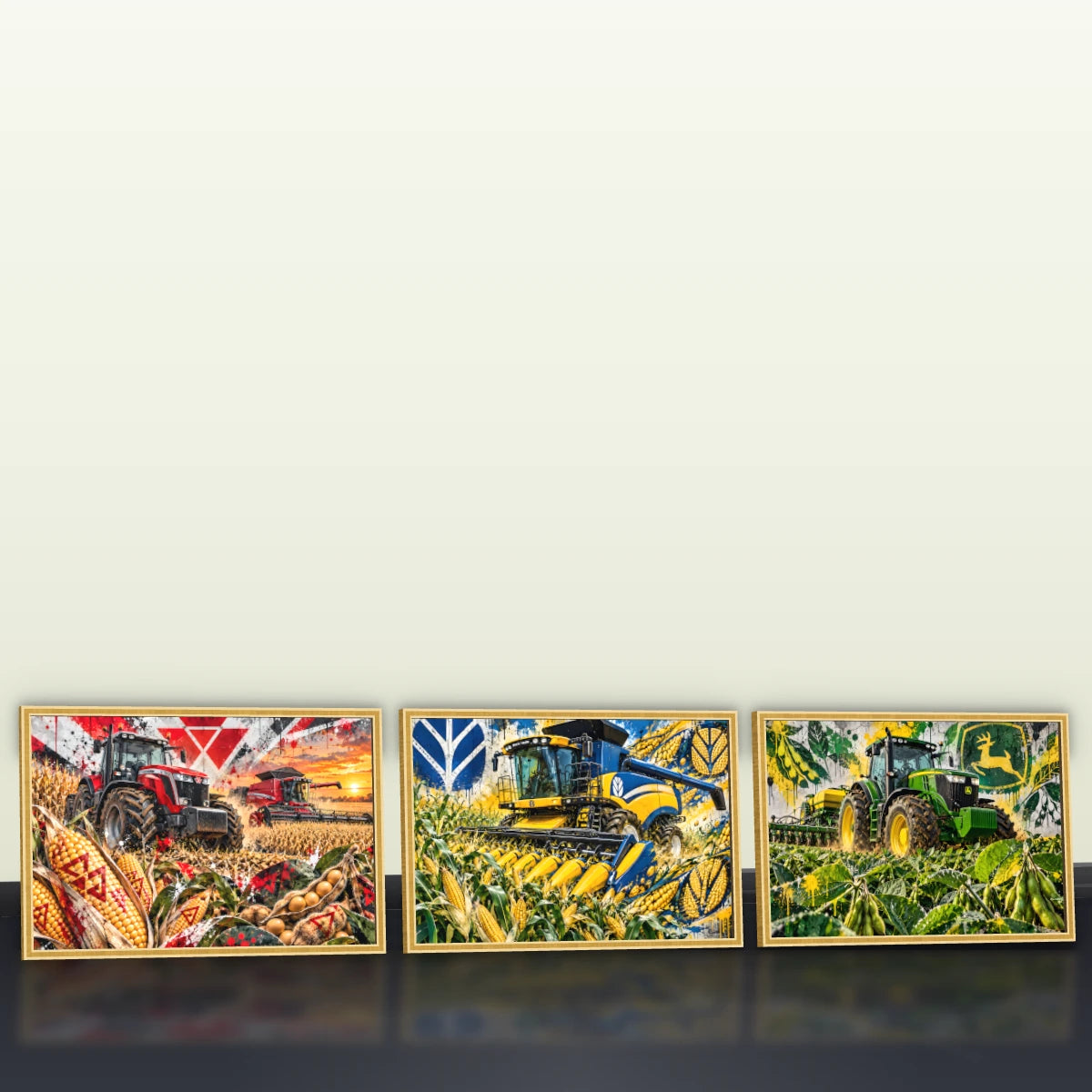 Quadro Trio Cozinha Trator na Lavoura