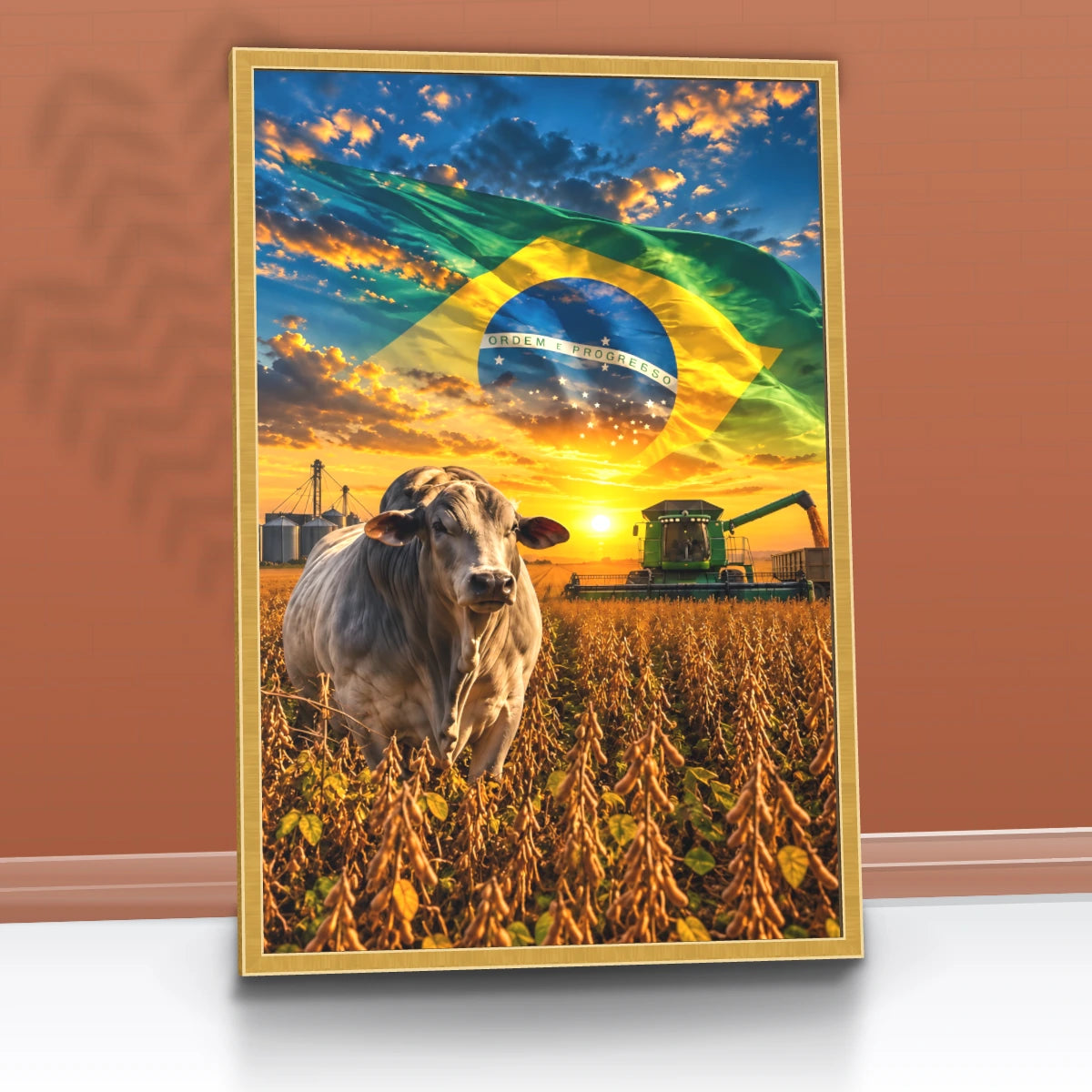 Quadro Sala Agro Brasil Bandeira