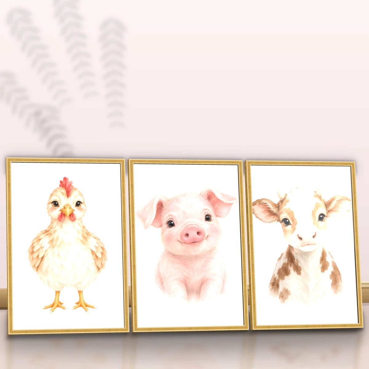 Quadro Trio Cozinha Pintinho Aquarela