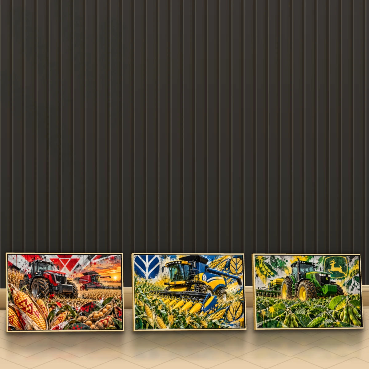 Quadro Trio Cozinha Trator na Lavoura