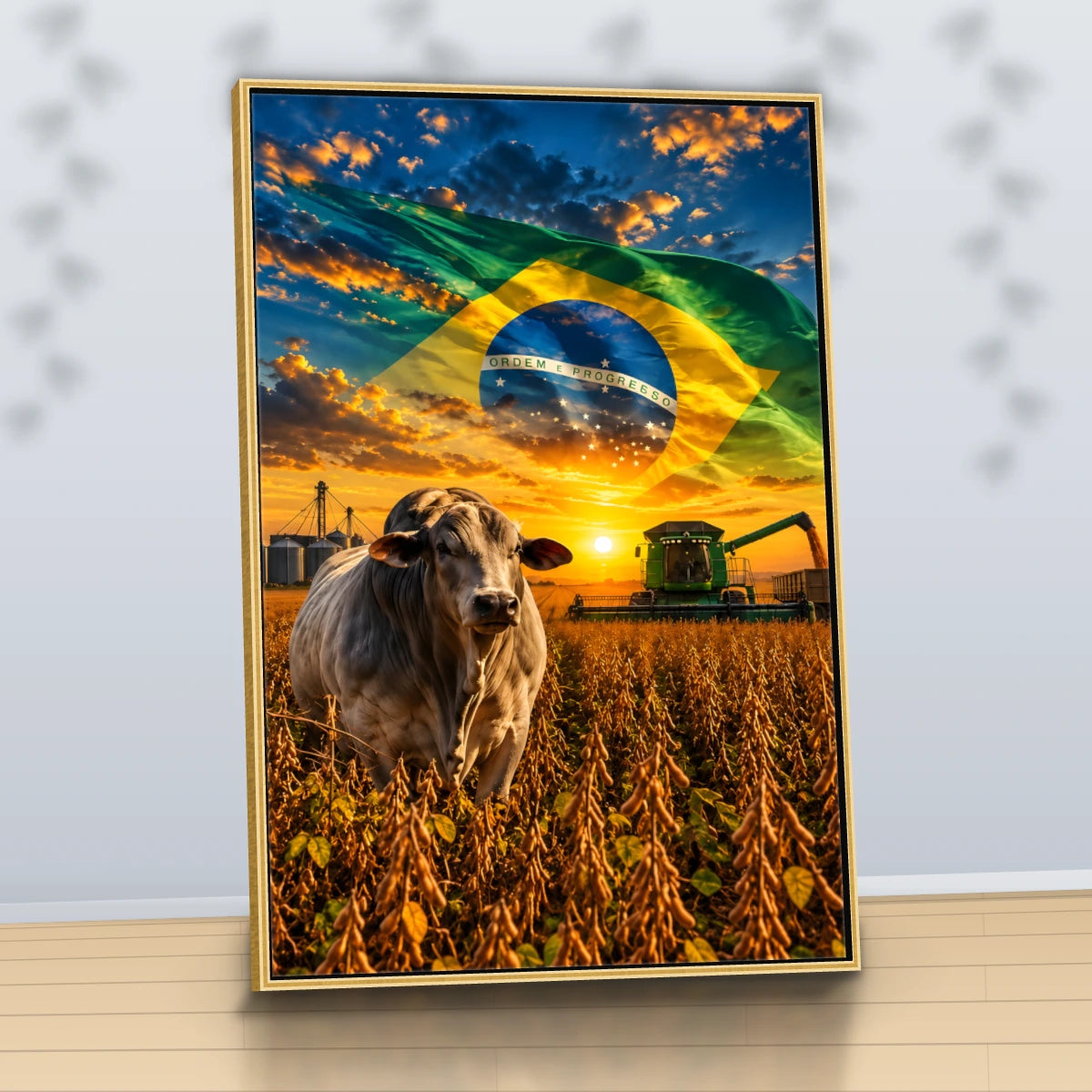 Quadro Sala Agro Brasil Bandeira