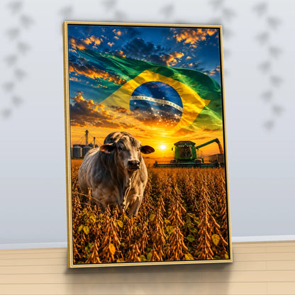 Quadro Sala Agro Brasil Bandeira