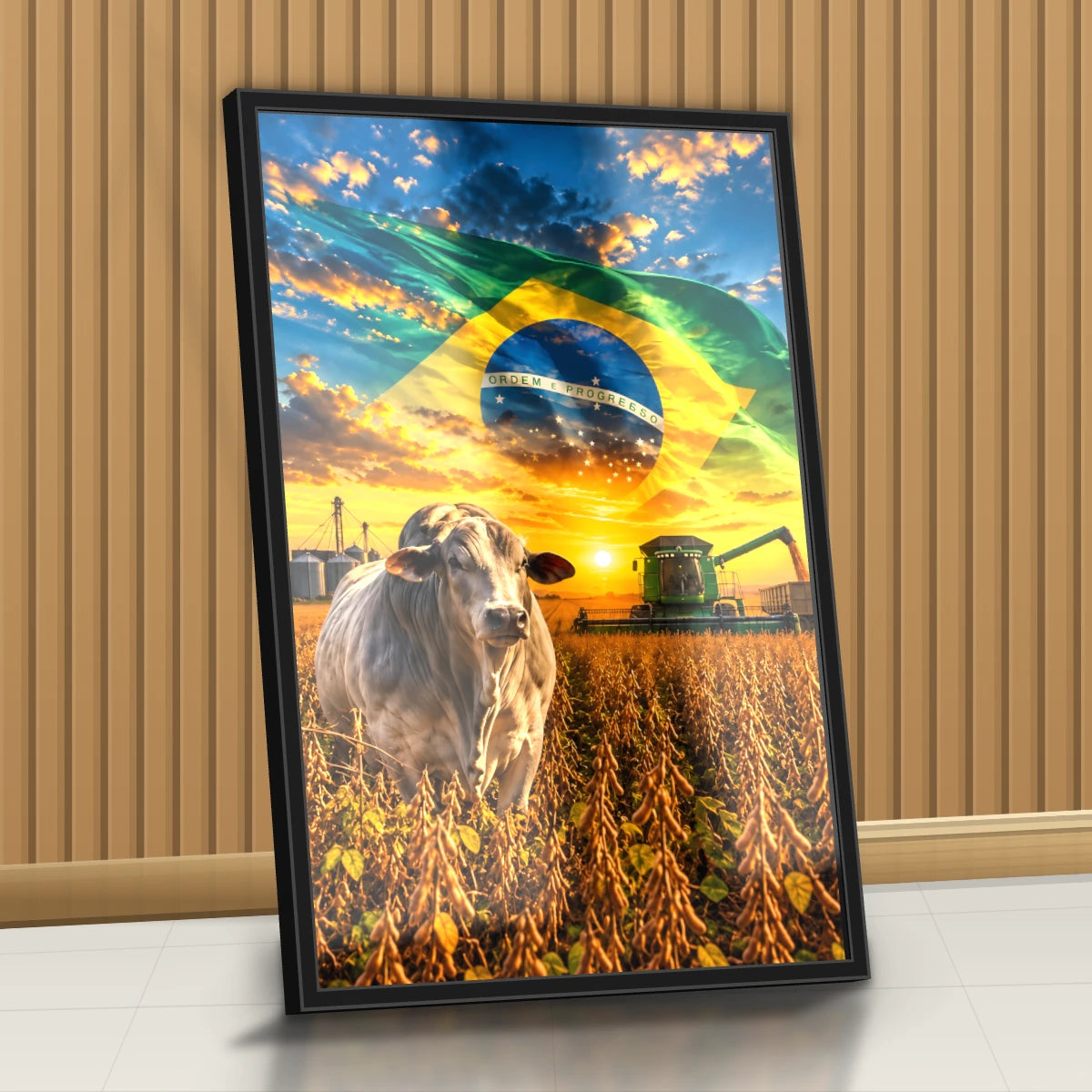 Quadro Sala Agro Brasil Bandeira
