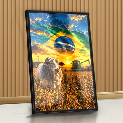 Quadro Sala Agro Brasil Bandeira