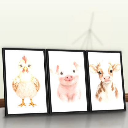 Quadro Trio Cozinha Pintinho Aquarela