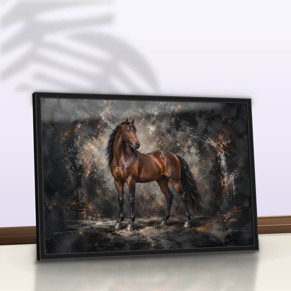 Quadro Sala Cavalo Marrom Luxury