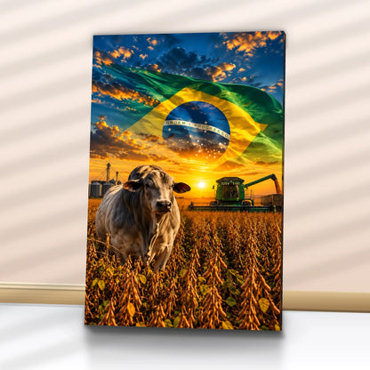 Quadro Sala Agro Brasil Bandeira