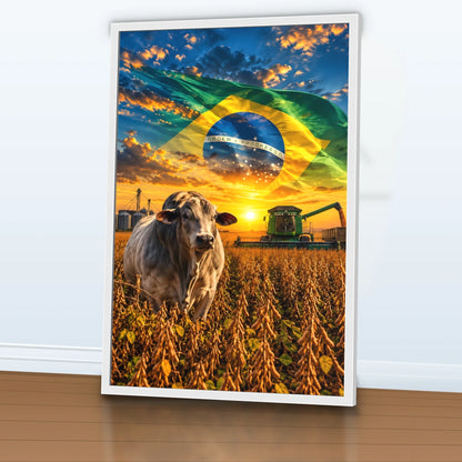 Quadro Sala Agro Brasil Bandeira