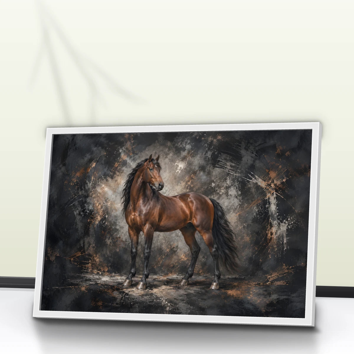 Quadro Sala Cavalo Marrom Luxury