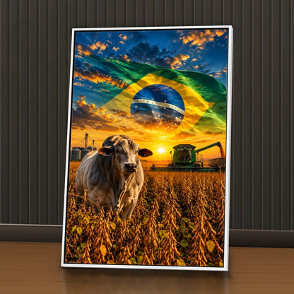 Quadro Sala Agro Brasil Bandeira