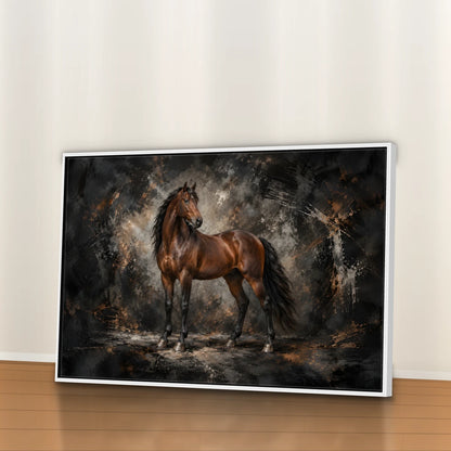 Quadro Sala Cavalo Marrom Luxury