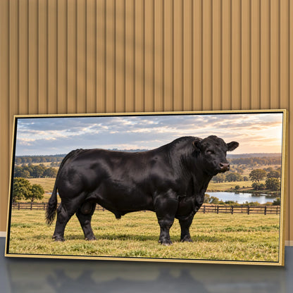 Quadro Escritório Touro Angus Preto